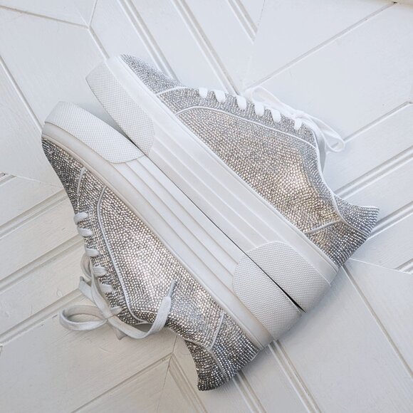 JESSICA SIMPSON Sz 8 Cherello Platform Rhinestone Sneaker IOB - Picture 6 of 11